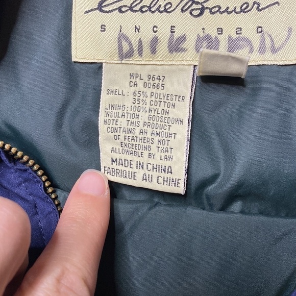 Vintage Eddie Bauer Navy Blue Down Puffer Puffy Vest Size Large Men's - Picture 5 of 8